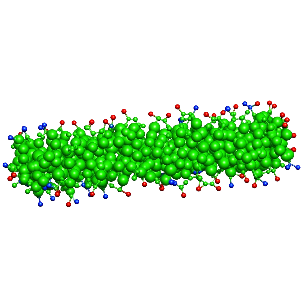 Green peptide ligand chain docking into the receptor